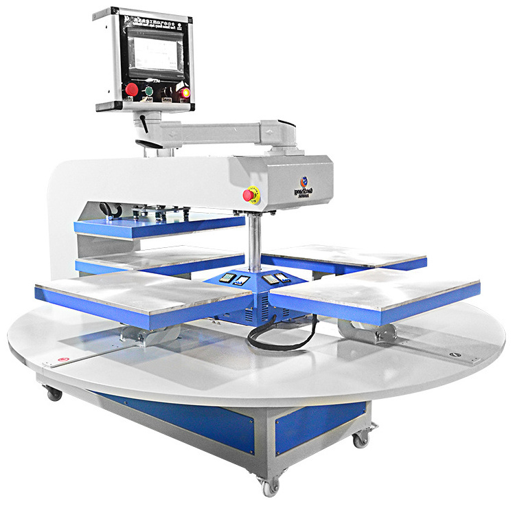 Factory Directly Support Size Customized 4 Station Pneumatic Automatic Sublimation Heat Press Machine For T-Shirt