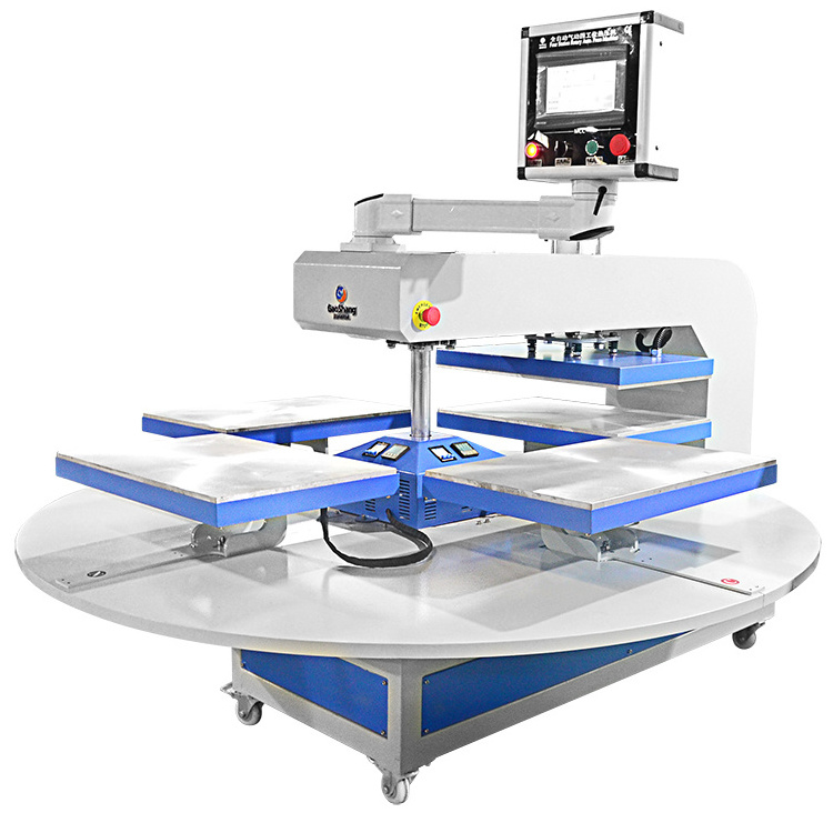 Factory Directly Support Size Customized 4 Station Pneumatic Automatic Sublimation Heat Press Machine For T-Shirt