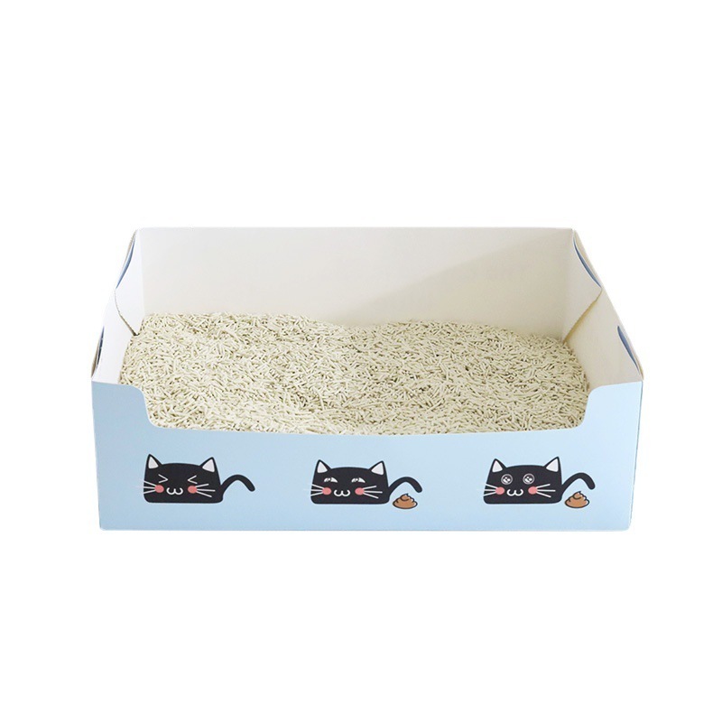 2023 New Environment-friendly Pulp Cat Litter Box Portable Travel Degradable Jumbo Disposable Cat Litter Box For Cats