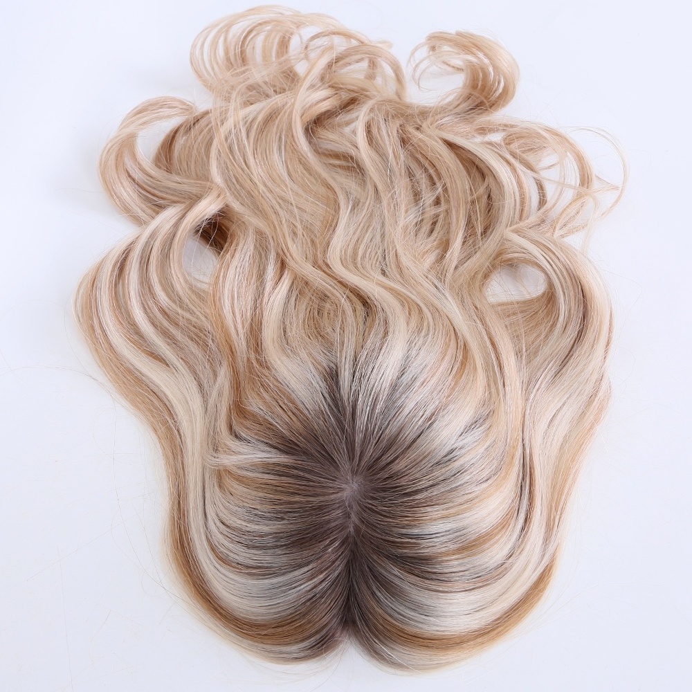 Human hair breathable silk top integration hair toupee Women Hair Topper/Toupee For Woman Replacement System Hairpiece