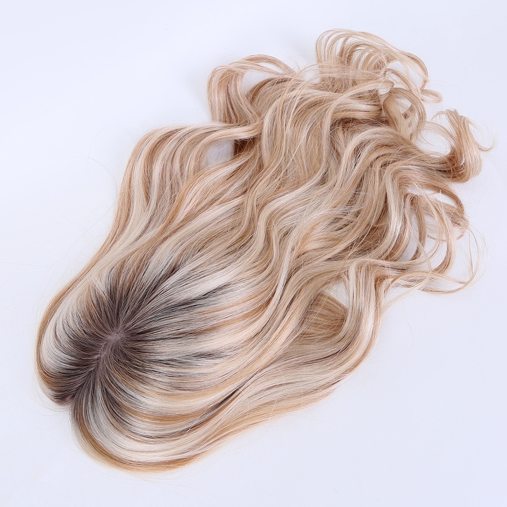 Human hair breathable silk top integration hair toupee Women Hair Topper/Toupee For Woman Replacement System Hairpiece