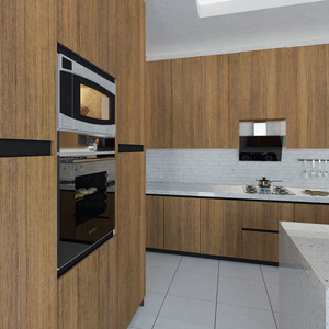 Modern European Style Handleless  Kitchen Cabinets High Gloss / MDF / PVC Membrane / Lacquer  Kitchen Cabinet