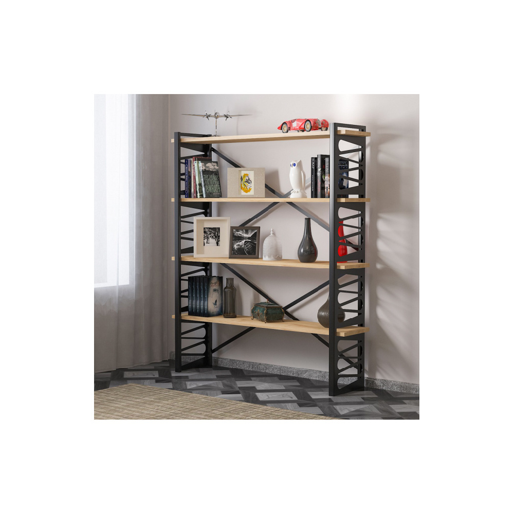 Metal & Wooden Living Room Home Furniture Bookcase - Shelf for Book - M76