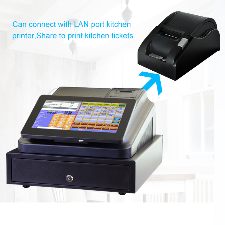 all in one 10.1'' touch pos system /POS terminal/compact POINT OF SALE/ Cash registers with cash box, customer display,printer