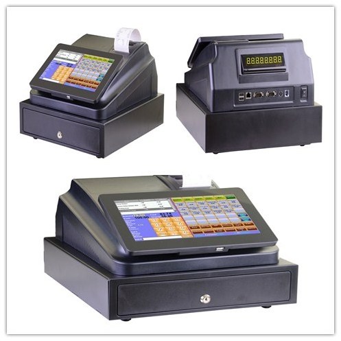 all in one 10.1'' touch pos system /POS terminal/compact POINT OF SALE/ Cash registers with cash box, customer display,printer