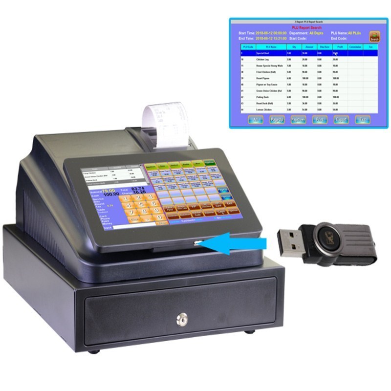 all in one 10.1'' touch pos system /POS terminal/compact POINT OF SALE/ Cash registers with cash box, customer display,printer