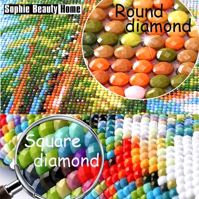 Latest Design 5D Round Magic Cubic Diamond Painting Diy Cross Stitch