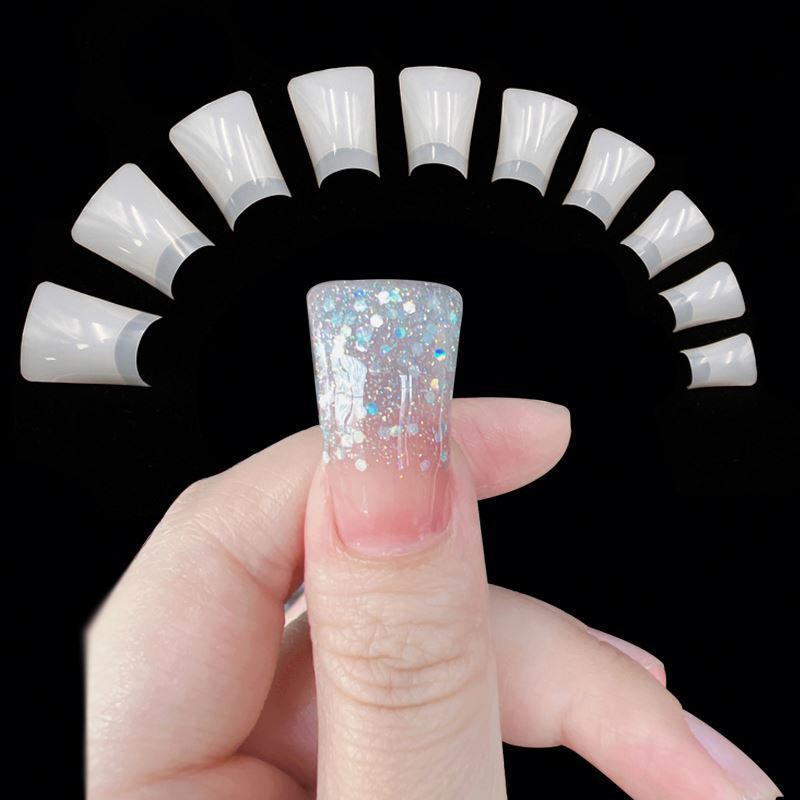 500Pcs New Trend Extension French Acrylic Half Cover Wide Clear False Nails Duck Feet Fake Nail Tips