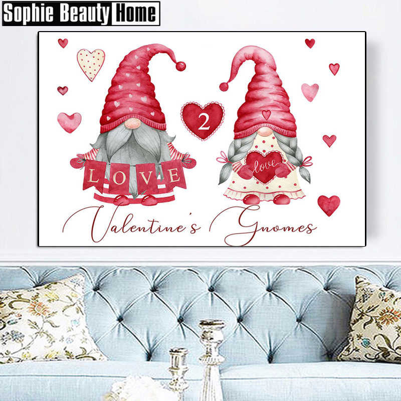 Wall Art Home Decoration 5D Diamond Painting Kits Love Valentine Diamond Embroidery Paintings For Living Room