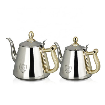 Factory price high quality teapot kettle 304 stainless steel arabic tea pot with infuser