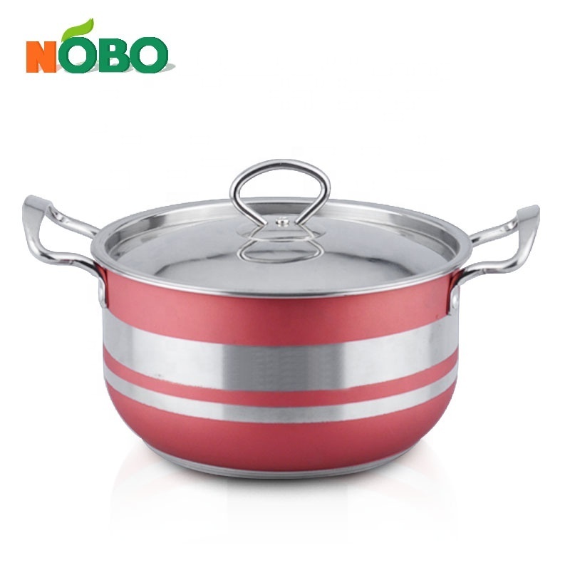 Best selling customized colorful cookware wholesale 8 pieces cooking set stainless steel capsule bottom cookwares