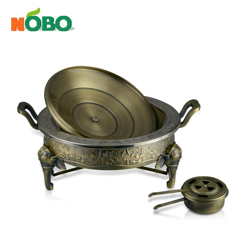 Luxury Decorative Copper Catering MINI Stove Stand Chafer Stainless Steel Round Buffet Food Warmer