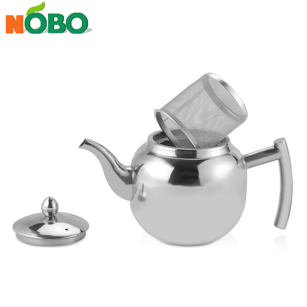 Wholesale individual coffee pot metal moroccan silver stainless steel teapot with infuser