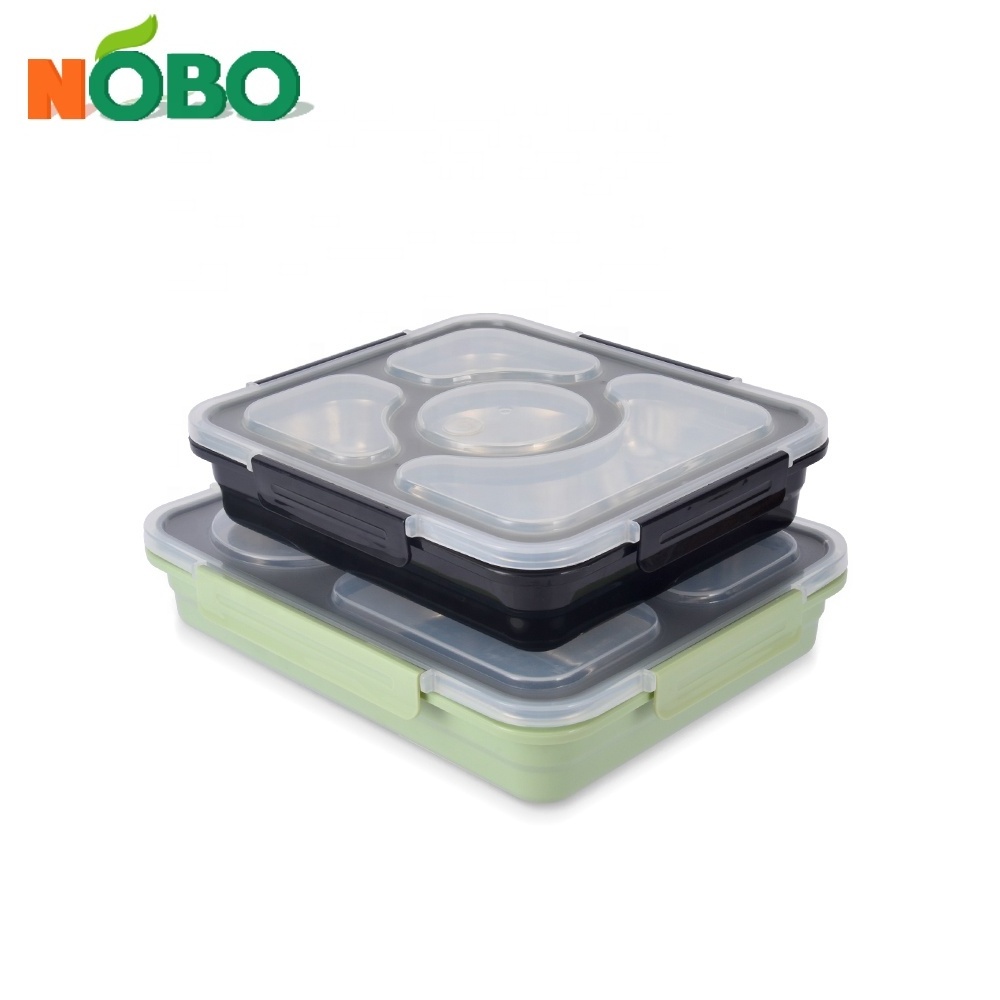 Multi compartment customized bento boxes kids lunch box stainless steel for school