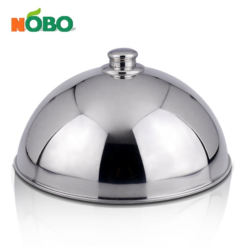 Restaurant Serving Dish Bell Jar Plate Cloche Platter Cake Cover Stainless Steel Dome Plate Cover