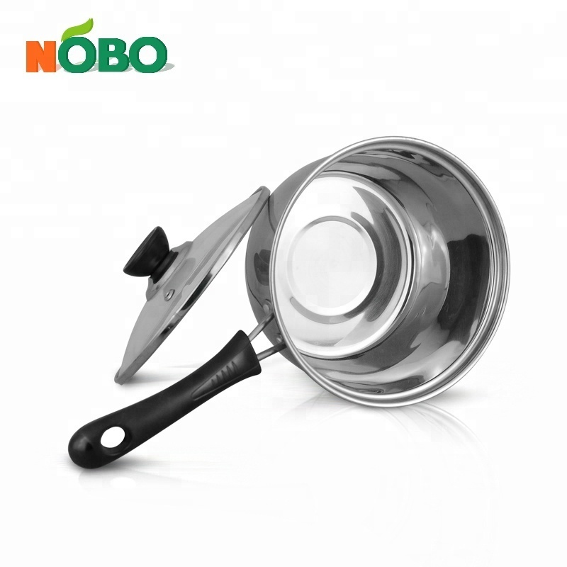 High Quality Industrial Cooking Pot With Tempered Glass Lid Stainless Steel Saucepan Set