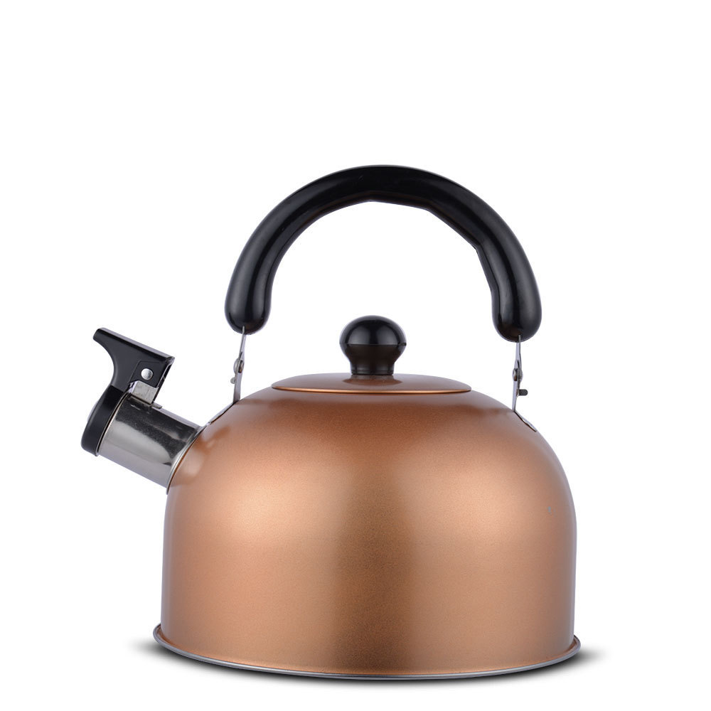 Portable Camp Custom Color Stainless Steel Whistling Stovetop Tea Kettle with Cool Grip Handle