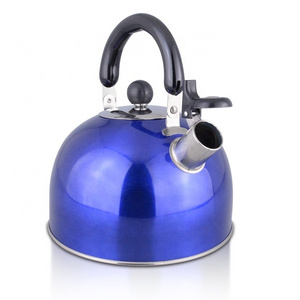 Portable Camp Custom Color Stainless Steel Whistling Stovetop Tea Kettle with Cool Grip Handle