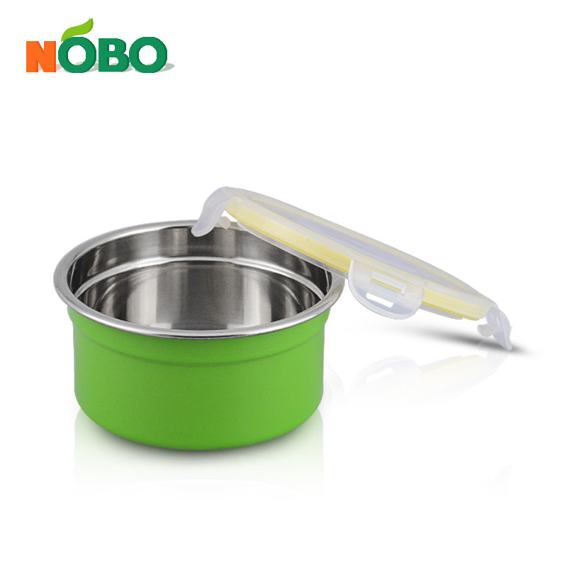 Colorized stainless steel refrigerator food preservation food storage box container with lid