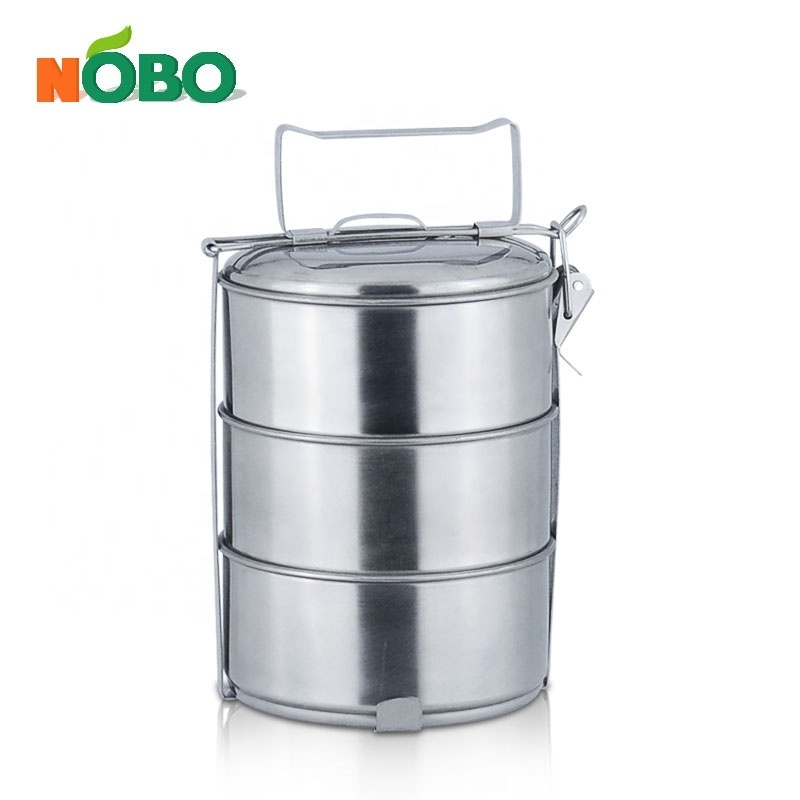 2/3/4 Tier Stainless Steel Tripple Stacking Food Box Carrier Tiffin