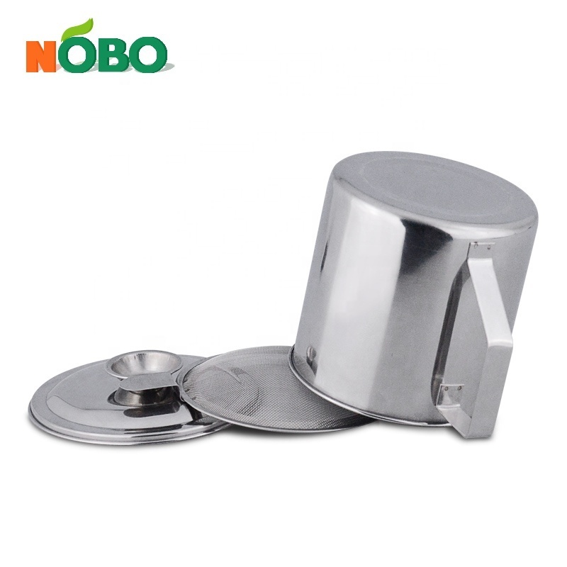 Bulk Easier Storage Cooking Oil Separator Stainless Steel Bacon Grease Container For Saving Grease