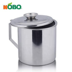 Bulk Easier Storage Cooking Oil Separator Stainless Steel Bacon Grease Container For Saving Grease