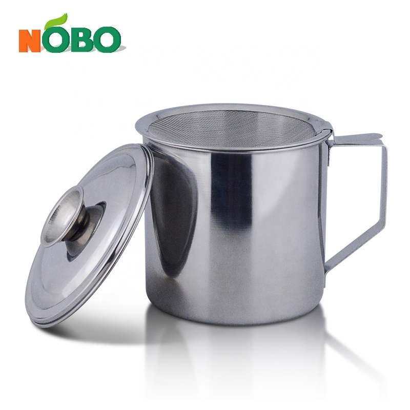 Bulk Easier Storage Cooking Oil Separator Stainless Steel Bacon Grease Container For Saving Grease