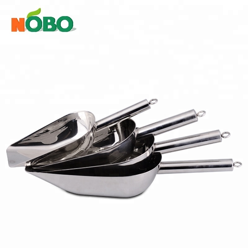 Durable Construction Food Utility Metal Scoop Stainless Steel Measuring Ice Cream Scoop with Flat Bottom