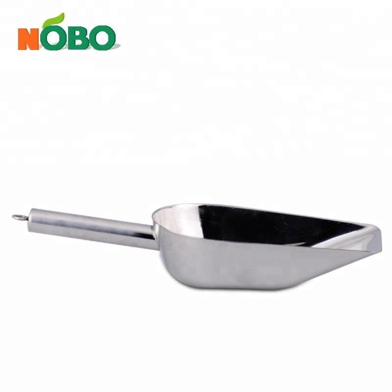 Durable Construction Food Utility Metal Scoop Stainless Steel Measuring Ice Cream Scoop with Flat Bottom