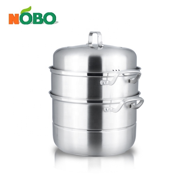 Multi Steamer Insert Cooking Pot Food Steamer 304 Stainless Steel High Quality 3-tier Stainless Steel Double Handle 1704g 28cm