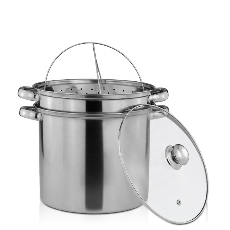 NOBO Manufacturer Multipots 4 Piece Steam Stock Pot Stainless Steel Pasta Cooking Pot with Strainer Insert