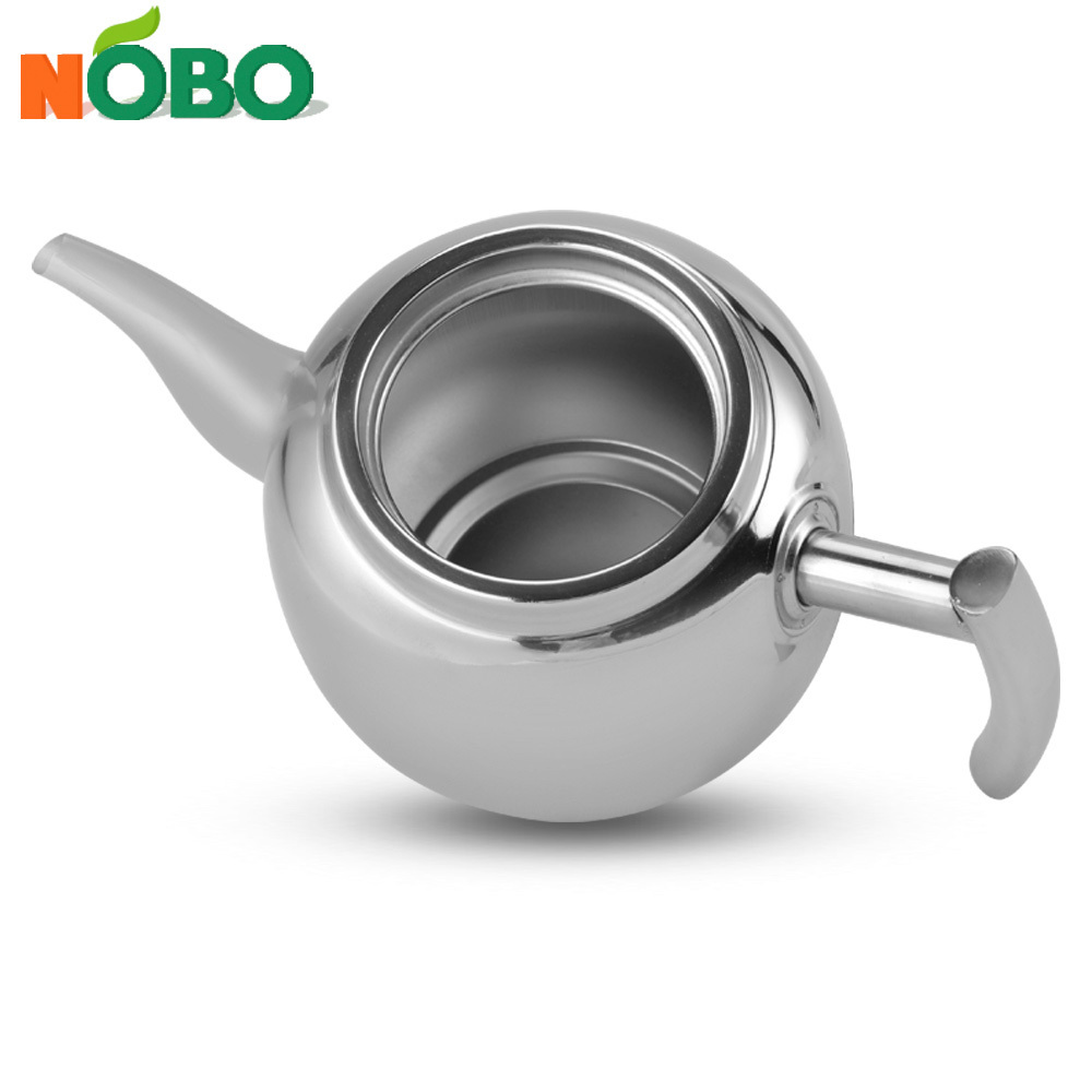 Wholesale individual coffee pot metal moroccan silver stainless steel teapot with infuser