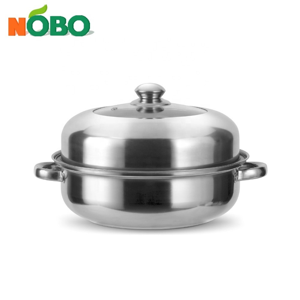 Factory cooking supplies 28cm stainless steel seafood dumpling steamer food steamers