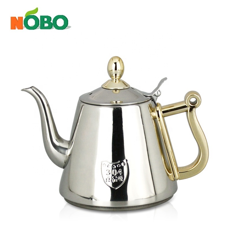 Factory price high quality teapot kettle 304 stainless steel arabic tea pot with infuser