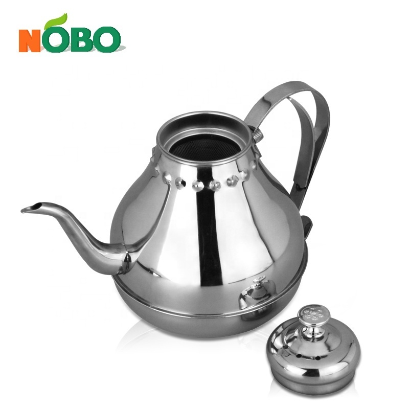 Arabic Classical Style Drip Teakettle Stainless Steel Hand Dripping Coffee Tea Kettle with Filter