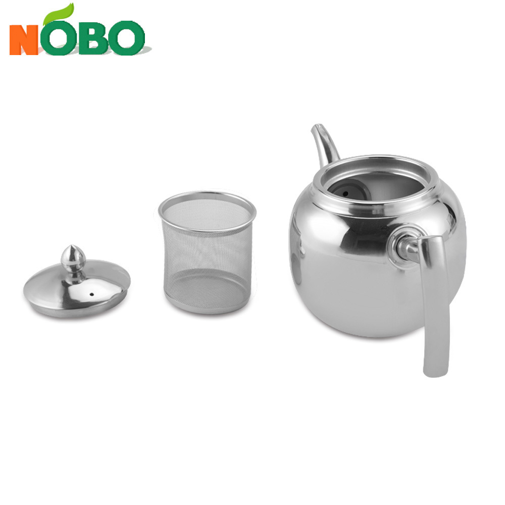 Wholesale individual coffee pot metal moroccan silver stainless steel teapot with infuser