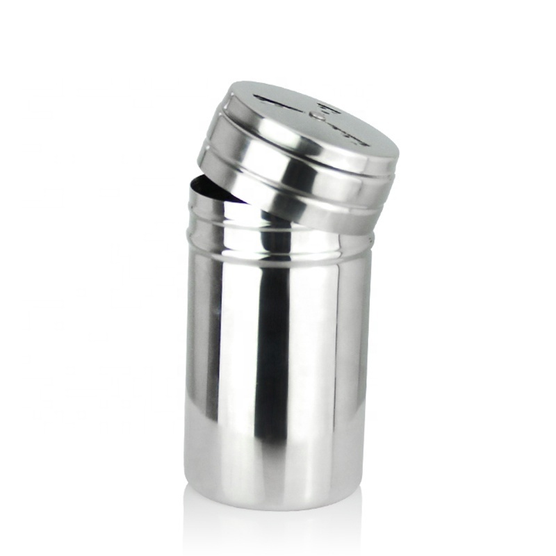 Hotsale Pepper Spice Seasoning Dredge Cans Stainless Steel Salt Bottle with Rotating Cover