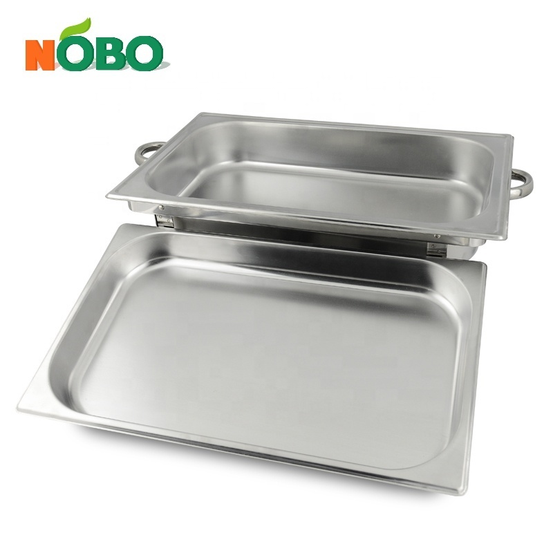 Economic 2 half size pans food warmer stainless steel chafing serving dish with Lid