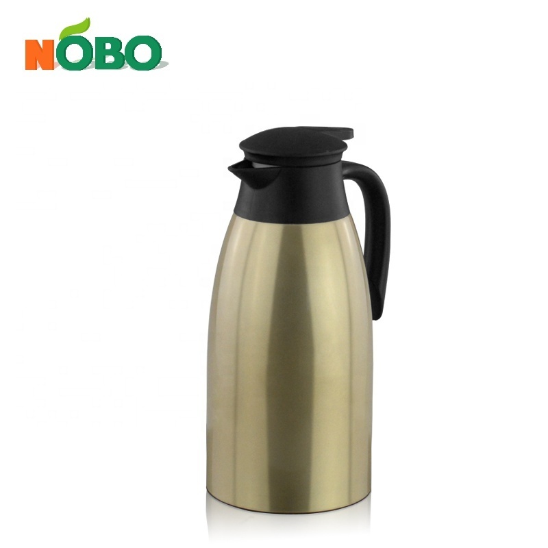 Double Walled Vacuum Insulation Water 304 Stainless Steel Thermal Coffee Carafe with Pouring Spout