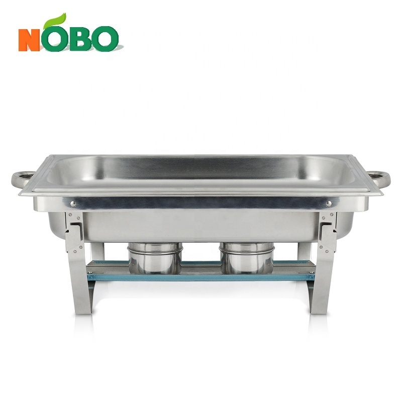 Economic 2 half size pans food warmer stainless steel chafing serving dish with Lid