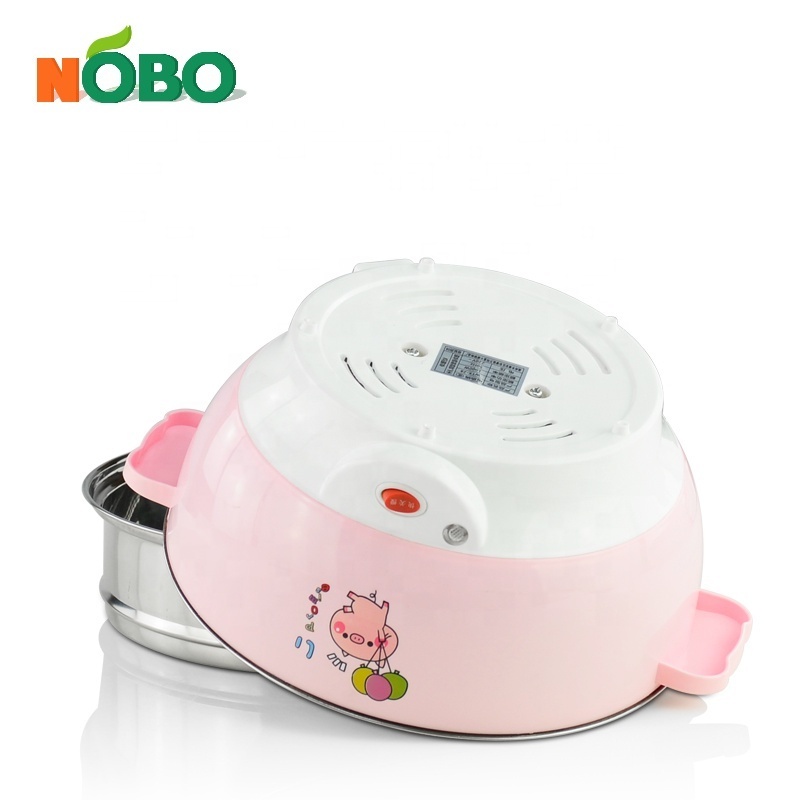 Portable Multifunction Colorful Mini Noodle Cooker Stainless Steel Electric Cooking Pot with Glass Lids