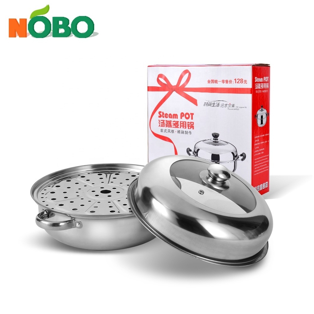 Factory cooking supplies 28cm stainless steel seafood dumpling steamer food steamers