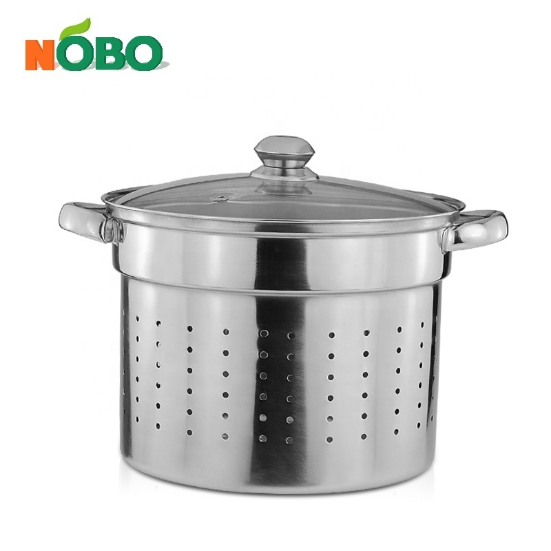 NOBO Manufacturer Multipots 4 Piece Steam Stock Pot Stainless Steel Pasta Cooking Pot with Strainer Insert