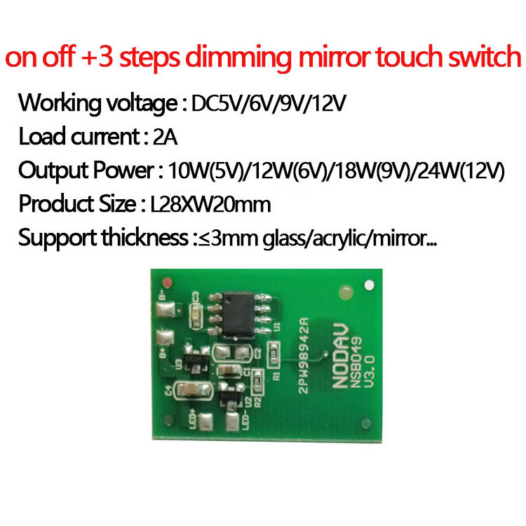 Smart Cosmetic Mirror Touch Inductive Switch Mirror Led Light Touch Sensor Dimming Switch Pcb