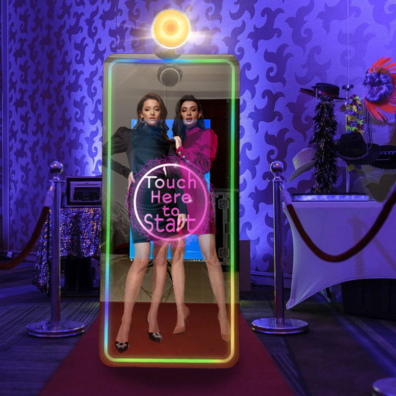 New Selfie Magic Mirror Instant Photo Booth Print Pictures Kiosk With Printer And Camera