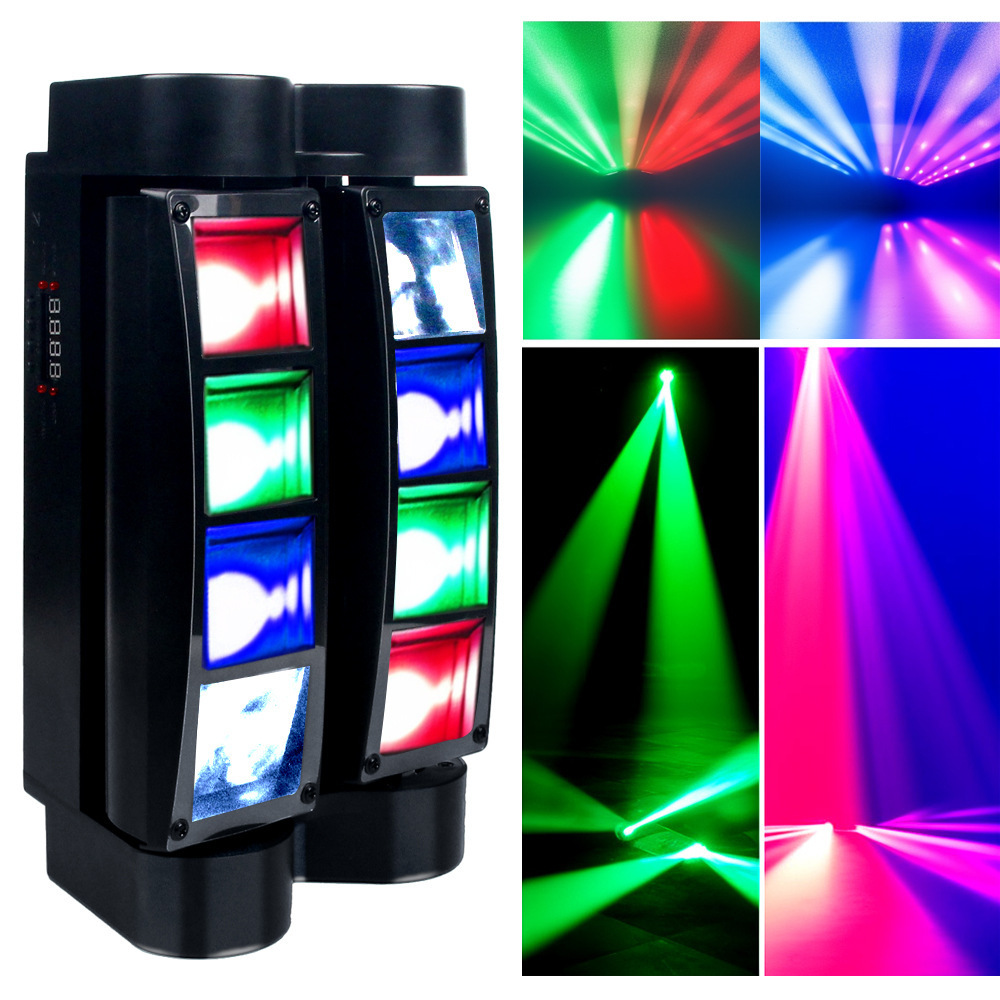 Mini Led Spider Light 8*3w Rgbw 4in1 Dmx 512 Disco Light Moving Head Dj Equipment 8eye Spider Beam