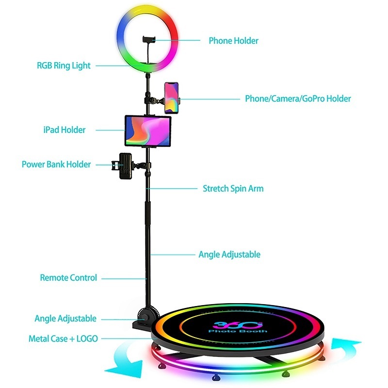 Popular Cabine Photo Buy A Photo Booth Machine To Tent 360 Degree Spinner Photobooth 100cm 360 Photo Booth With Flight Case