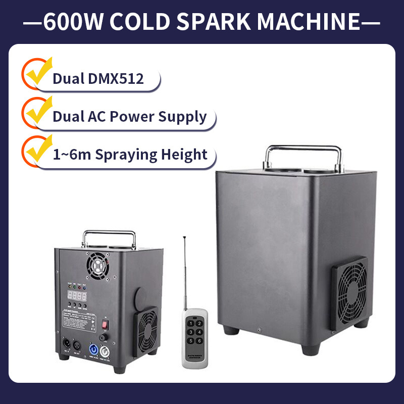 600w Cold Spark Equipment Remote Wireless Controller Mini Dmx Sparkler Firework Cold Spark Machine For Stage Birthday Party