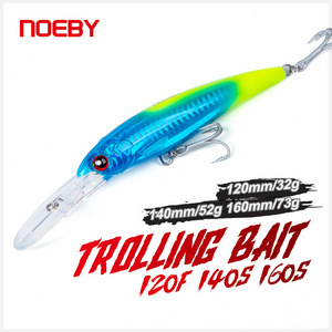 NOEBY 140mm 52g Artificial Minnow Lures Fishing Hard Bait Wobbler Bass Stick Baits Long Lip Minnow Isca for Tuna, Trout, GT