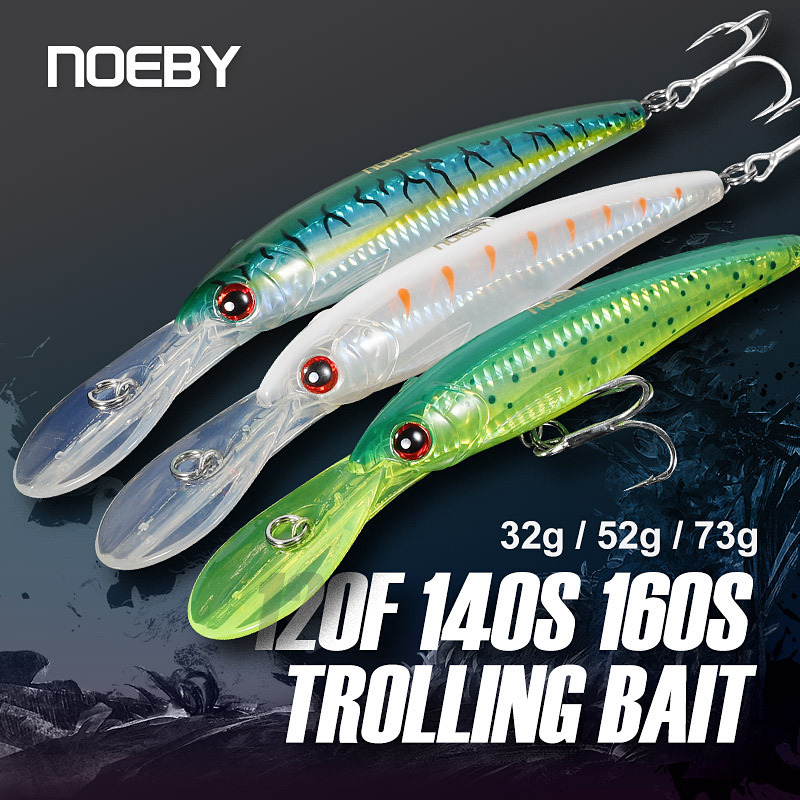 NOEBY 140mm 52g Artificial Minnow Lures Fishing Hard Bait Wobbler Bass Stick Baits Long Lip Minnow Isca for Tuna, Trout, GT